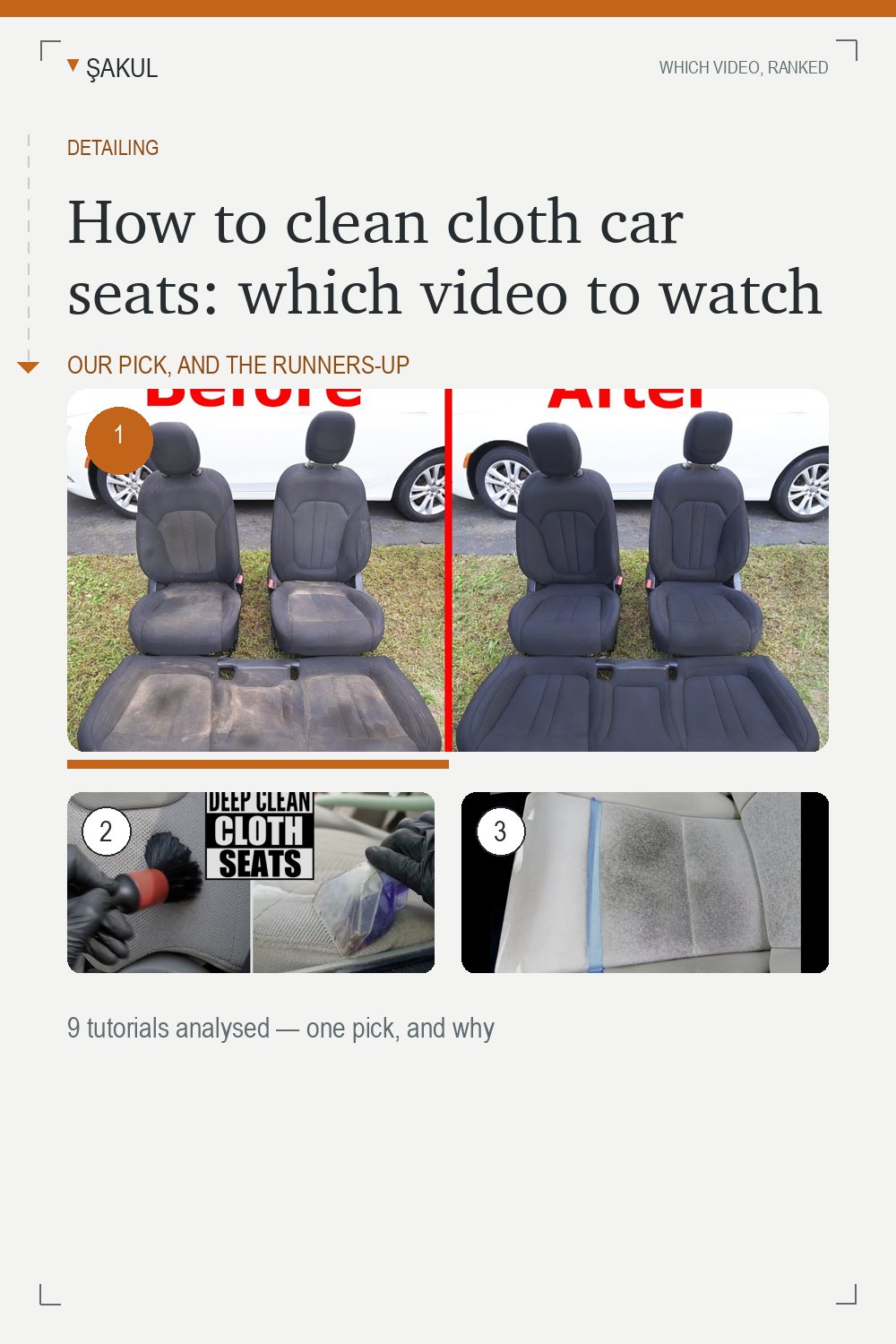 How to clean cloth car seats: which video to watch