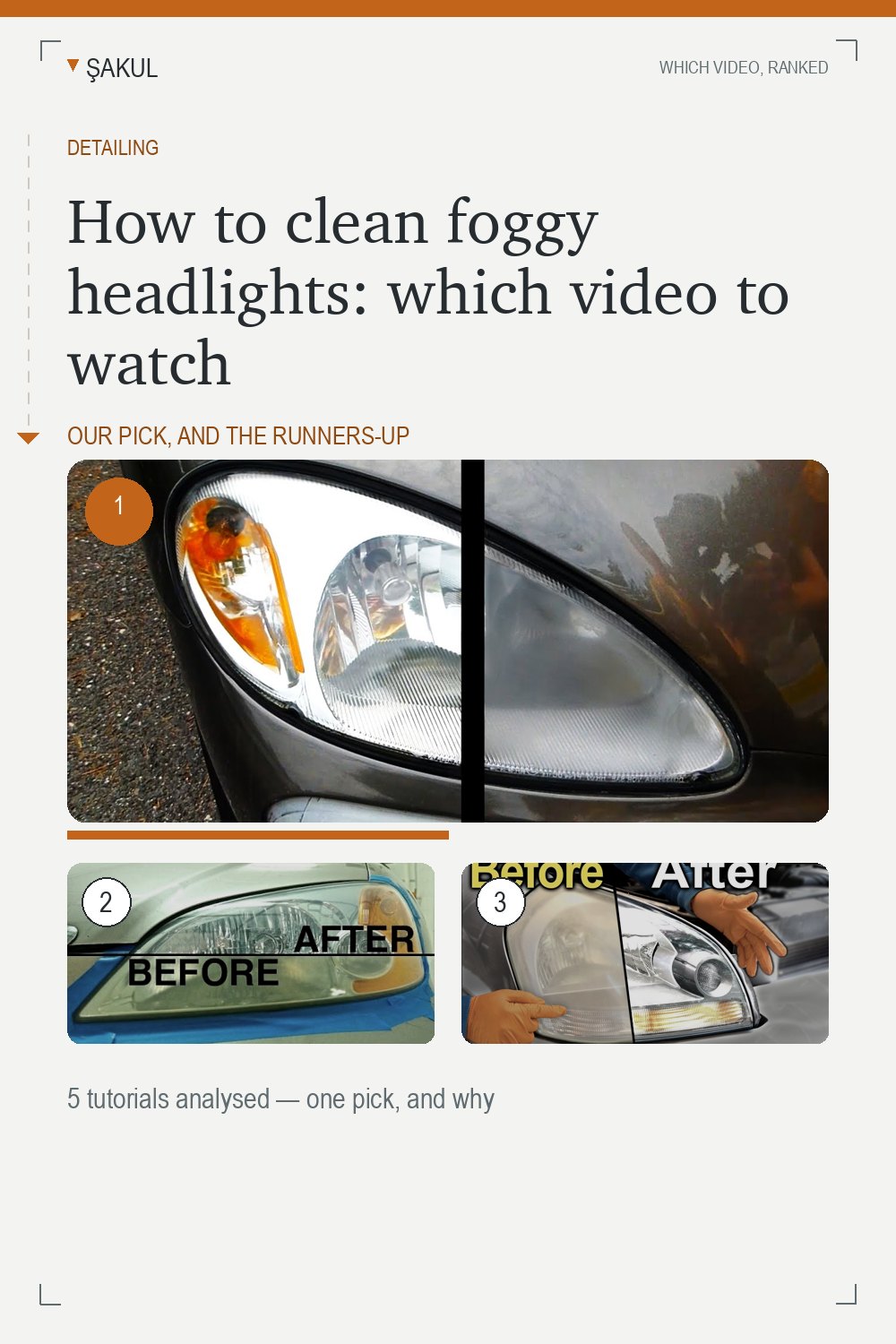 How to clean foggy headlights: which video to watch