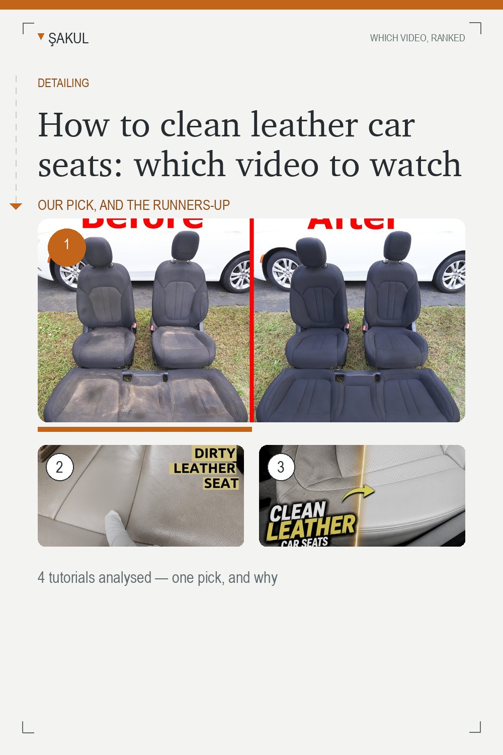 How to clean leather car seats: which video to watch
