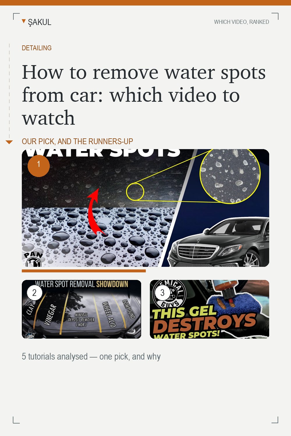 How to remove water spots from car: which video to watch